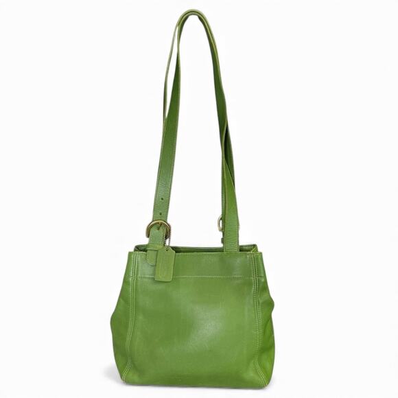 VTG Coach SoHo Buckle Bag 4157 Leaf Green Leather Shoulder Tote USA 1997 - Picture 5 of 16